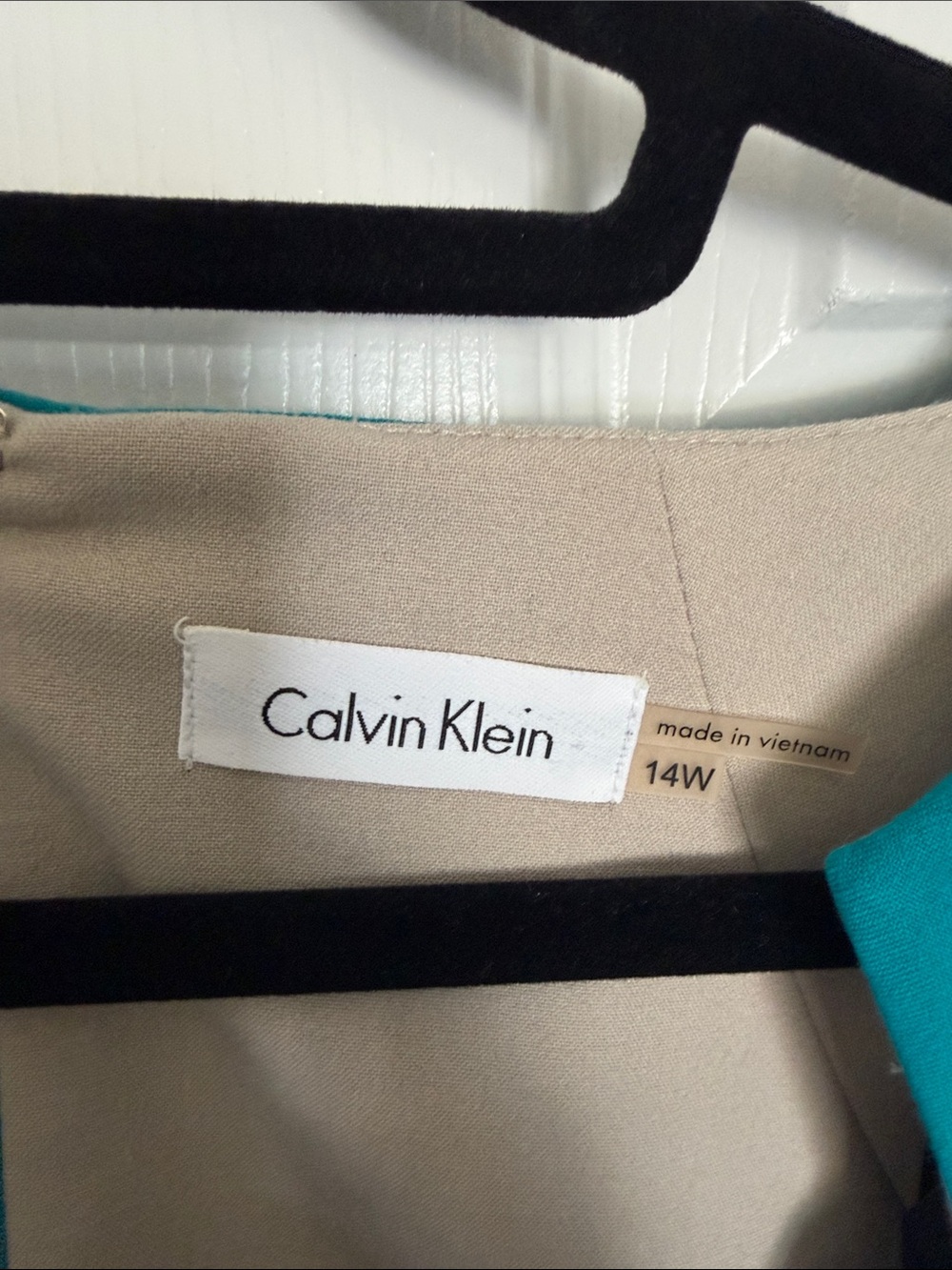 Calvin Klein Teal Cap-Sleeve Sheath Dress with Front Ruching - Picture 2 of 5